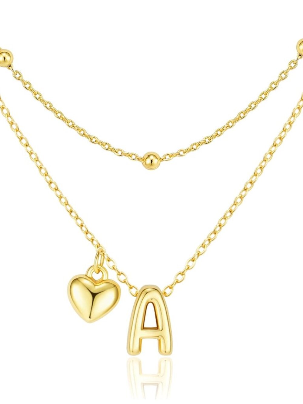 Easter Basket Stuffers for Women Hers Dainty 14K Gold Plated Heart Initial Neckl